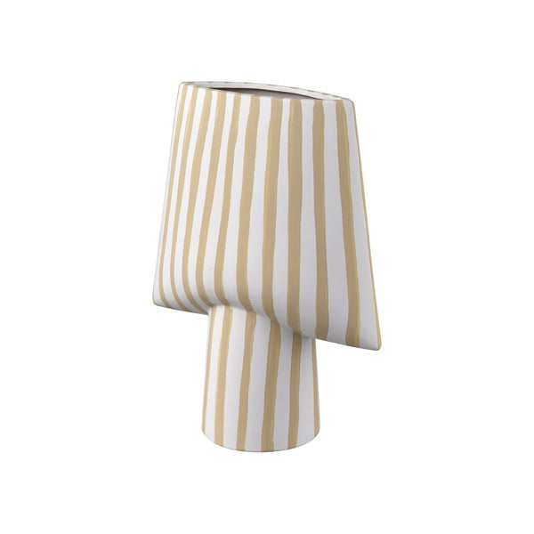 Atlas Hawking Striped Vase - Sculptural Earthenware Design for Modern Decor and Dried Floral Displays Small AC11376-01