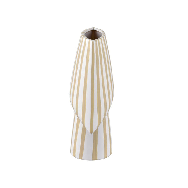 Atlas Hawking Striped Vase - Sculptural Earthenware Design for Modern Decor and Dried Floral Displays Small AC11376-01