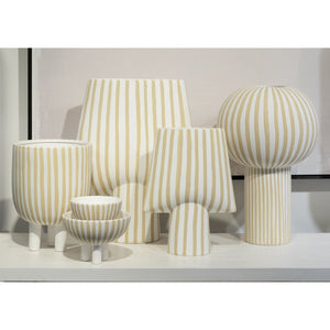 Atlas Hawking Striped Vase - Sculptural Earthenware Design for Modern Decor and Dried Floral Displays Small AC11376-01