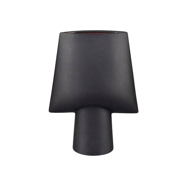 Atlas Hawking Vase - Sculptural Earthenware Accent with Matte Finish for Modern Home Decor and Style Small Black AC11376-02