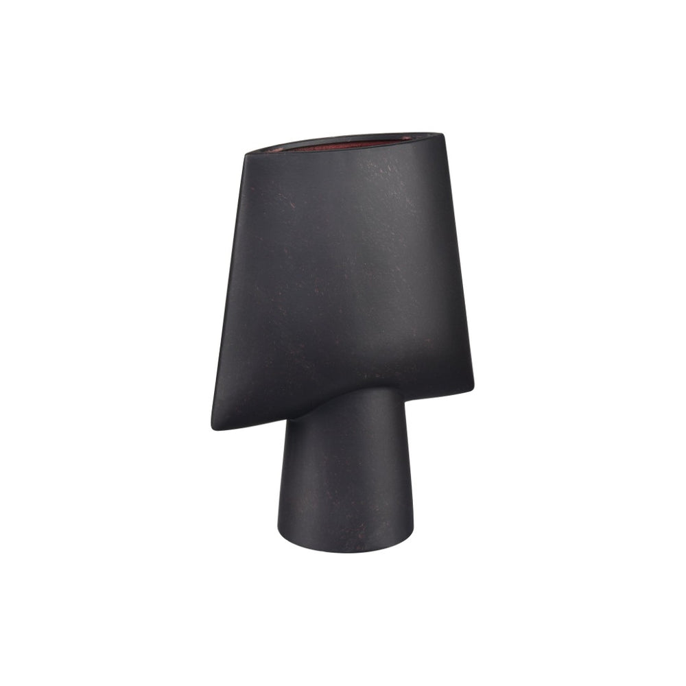 Atlas Hawking Vase - Sculptural Earthenware Accent with Matte Finish for Modern Home Decor and Style Small Black AC11376-02