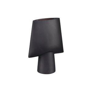 Atlas Hawking Vase - Sculptural Earthenware Accent with Matte Finish for Modern Home Decor and Style Small Black AC11376-02