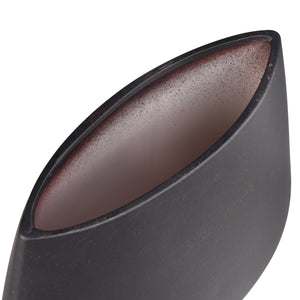 Atlas Hawking Vase - Sculptural Earthenware Accent with Matte Finish for Modern Home Decor and Style Small Black AC11376-02