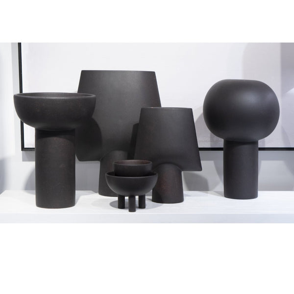 Atlas Hawking Vase - Sculptural Earthenware Accent with Matte Finish for Modern Home Decor and Style Hawking Vessel Black AC11377-01