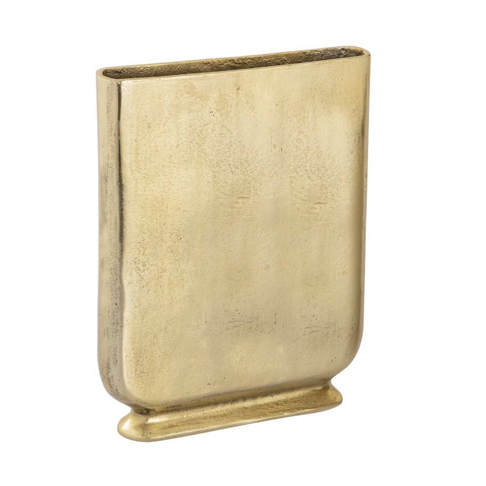Atlas Hedrick Vase - Elegant Textured Brass Accent for Modern Décor, Perfect for Long-Stem Floral Displays Large Brass AC11379-01