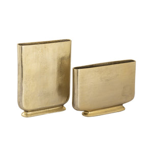 Atlas Hedrick Vase - Elegant Textured Brass Accent for Modern Décor, Perfect for Long-Stem Floral Displays Medium Brass AC11380-01