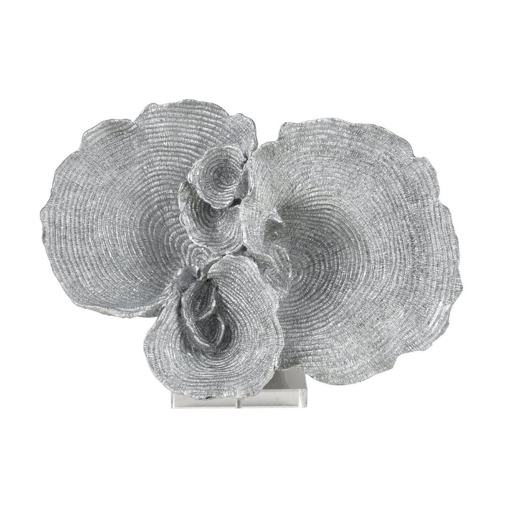 Atlas Hilty Coastal Coral-Inspired Sculpture - Elegant Silver-Grey Accent for Modern Home Décor & Displays AC11384-01