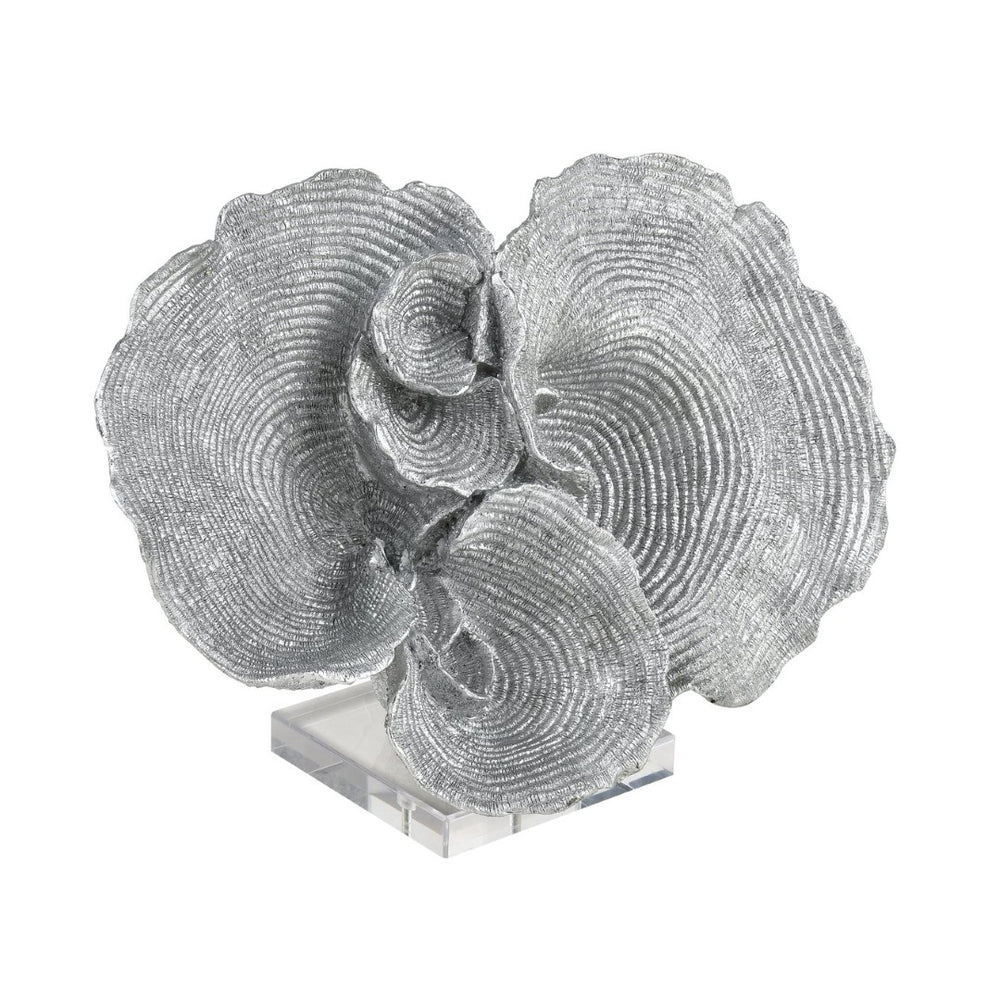 Atlas Hilty Coastal Coral-Inspired Sculpture - Elegant Silver-Grey Accent for Modern Home Décor & Displays AC11384-01