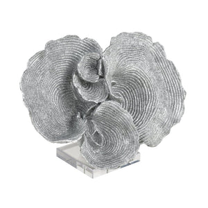 Atlas Hilty Coastal Coral-Inspired Sculpture - Elegant Silver-Grey Accent for Modern Home Décor & Displays AC11384-01