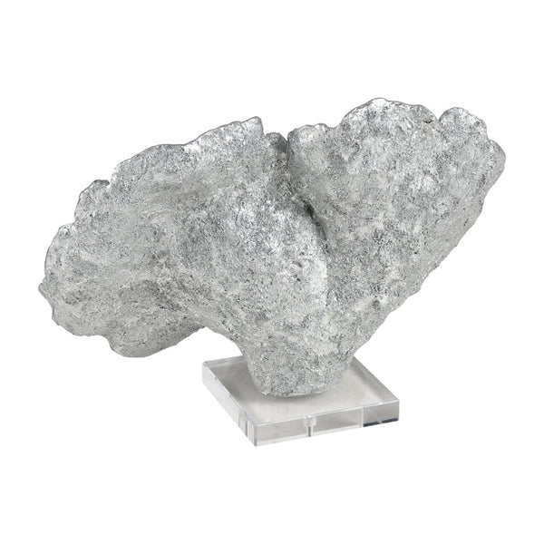 Atlas Hilty Coastal Coral-Inspired Sculpture - Elegant Silver-Grey Accent for Modern Home Décor & Displays AC11384-01