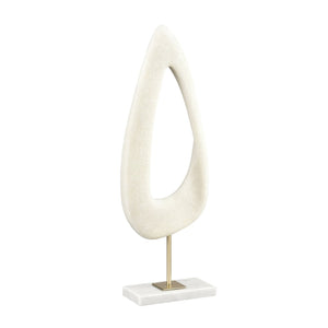 Atlas Hodge Sculpture - Elegant Alabaster Tear-Drop Design with Brass and Marble Base for Modern Interiors AC11385-01