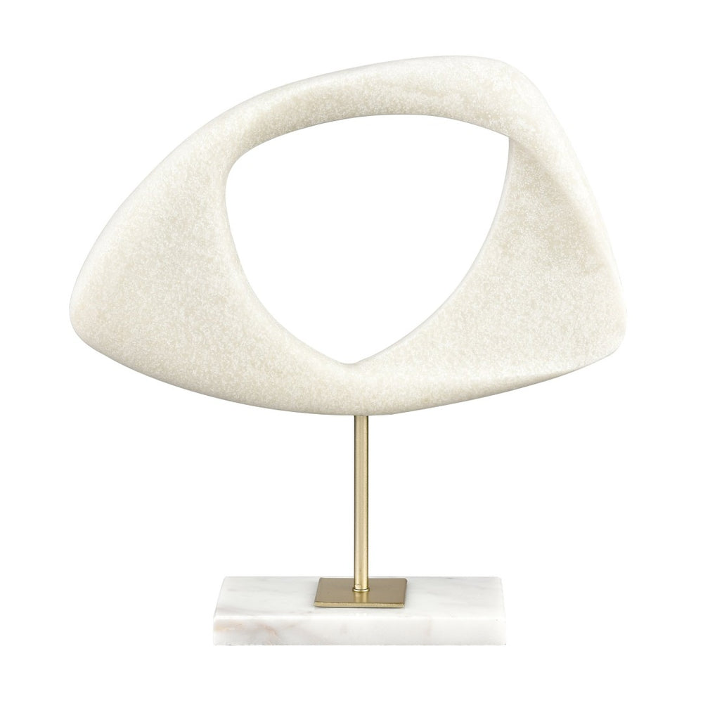 Atlas Hodge Sculpture - Elegant Midcentury Modern Decor with Alabaster Resin, Brass & Marble Base AC11386-01