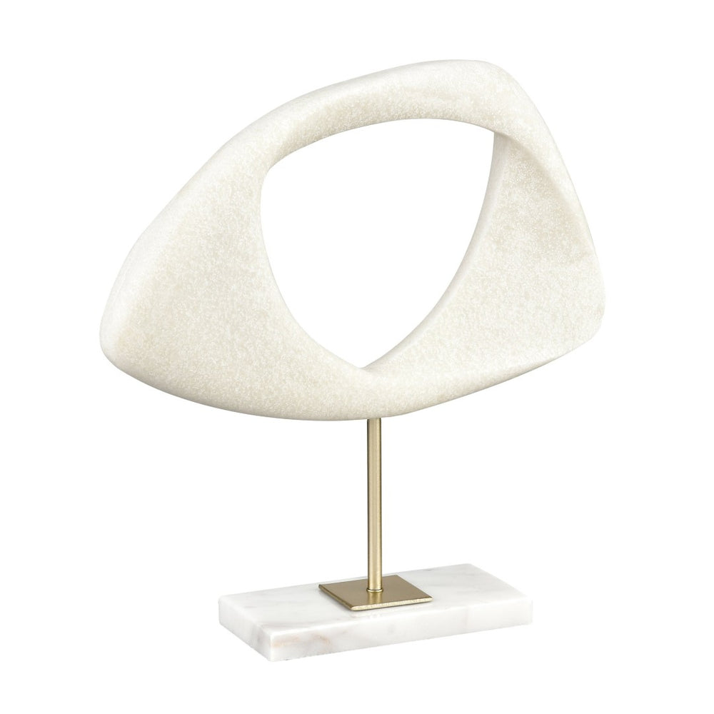 Atlas Hodge Sculpture - Elegant Midcentury Modern Decor with Alabaster Resin, Brass & Marble Base AC11386-01