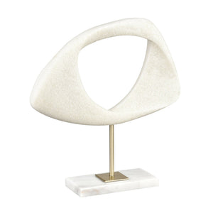 Atlas Hodge Sculpture - Elegant Midcentury Modern Decor with Alabaster Resin, Brass & Marble Base AC11386-01