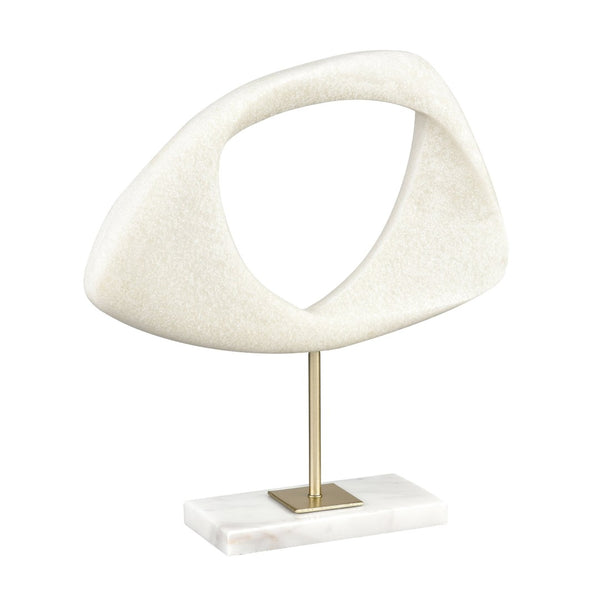 Atlas Hodge Sculpture - Elegant Midcentury Modern Decor with Alabaster Resin, Brass & Marble Base AC11386-01