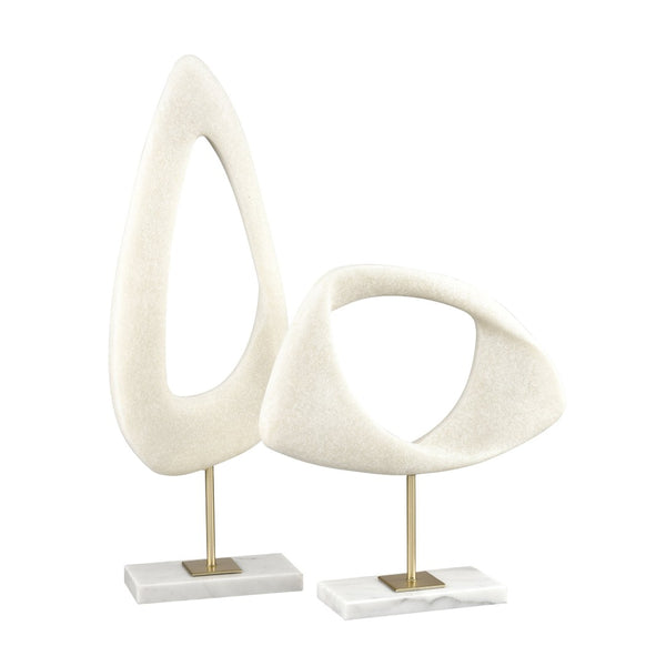 Atlas Hodge Sculpture - Elegant Midcentury Modern Decor with Alabaster Resin, Brass & Marble Base AC11386-01