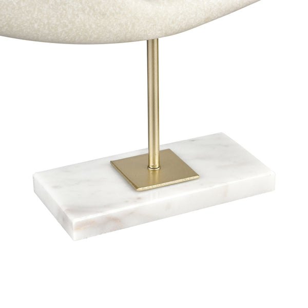 Atlas Hodge Sculpture - Elegant Midcentury Modern Decor with Alabaster Resin, Brass & Marble Base AC11386-01