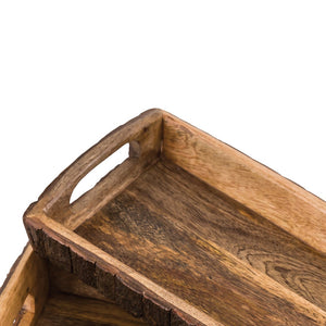 Atlas Hollingsworth Tray Set of 3 - Natural Wood Trays for Elegant Home Decor, Serving & Organizing Solutions AC11387-01S