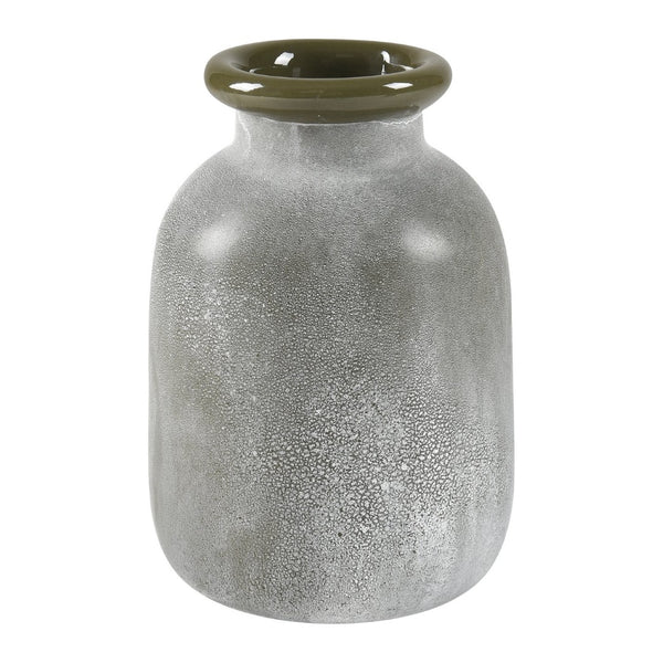 Atlas Hollum Large Glass Vase - Rustic Charm with Frosted Green Finish for Elegant Home Decor & Accents AC11388-02