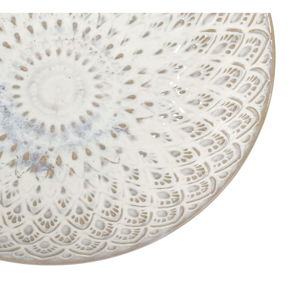 Atlas Hollywell Bowl: Farmhouse-Inspired Centerpiece with Petal Motif and White Reactive Glaze, 14-Inch AC11389-01