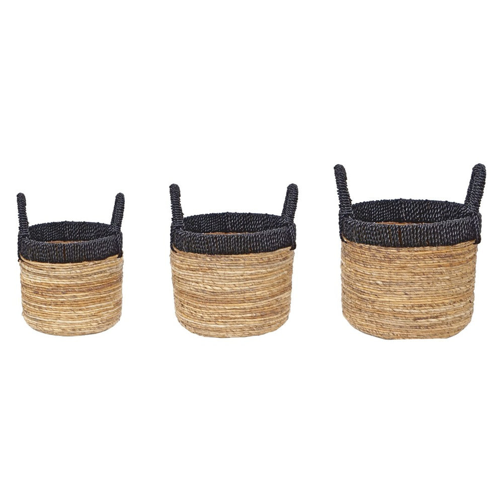 Atlas Holset Handwoven Basket Set of 3 – Eco-Friendly Storage with Rustic Charm for Any Room Décor AC11391-01S