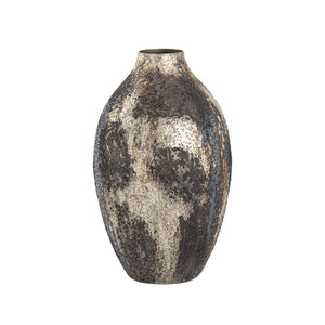 Atlas Hughes Vase - Modern Artisanal Accent with Unique Oxidized Metal Finish for Elegant Home Decor Small Oxidized Silver AC11395-01