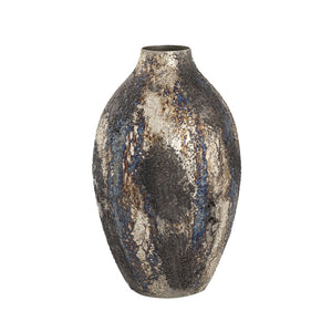 Atlas Hughes Vase - Modern Artisanal Accent with Unique Oxidized Metal Finish for Elegant Home Decor Small Oxidized Silver AC11395-01