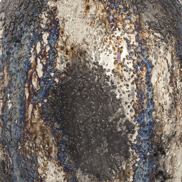 Atlas Hughes Vase - Modern Artisanal Accent with Unique Oxidized Metal Finish for Elegant Home Decor Small Oxidized Silver AC11395-01