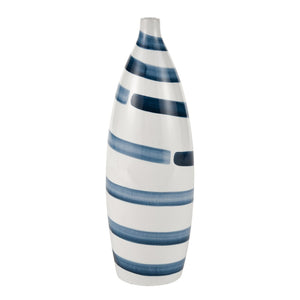 Atlas Indaal Vase - Large Mediterranean Earthenware Decor with Blue Swirls for Stylish Home Accents AC11397-01