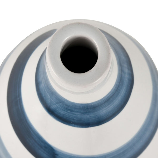 Atlas Indaal Vase - Large Mediterranean Earthenware Decor with Blue Swirls for Stylish Home Accents AC11397-01
