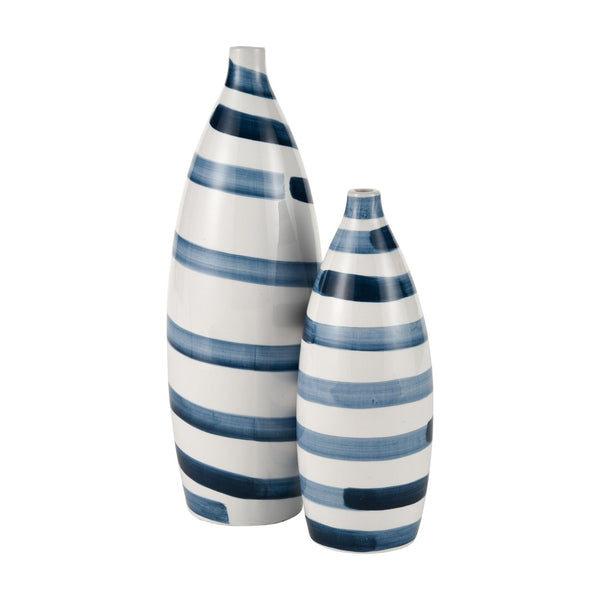 Atlas Indaal Vase - Large Mediterranean Earthenware Decor with Blue Swirls for Stylish Home Accents AC11397-01
