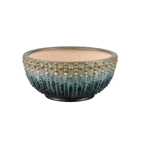 Atlas Jaffe Bowl - Organic Earthenware with Unique Green Reactive Glaze for Stylish Home Decor AC11399-01