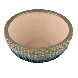 Atlas Jaffe Bowl - Organic Earthenware with Unique Green Reactive Glaze for Stylish Home Decor AC11399-01
