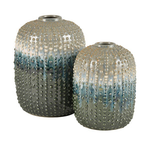 Atlas Jaffe Vase - Unique Earthenware Design in Green Reactive Glaze for Elegant Home Decor and Style Small Green Reactive AC11400-01