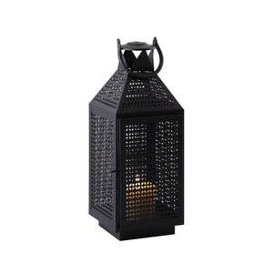 Atlas Joey Lantern - Modern Gothic Candle Holder for Ambient Indoor and Outdoor Décor, 18" Tall Design Medium Matte Black AC11403-01
