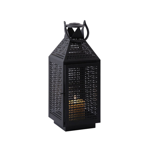 Atlas Joey Lantern - Modern Gothic Candle Holder for Ambient Indoor and Outdoor Décor, 18" Tall Design Medium Matte Black AC11403-01