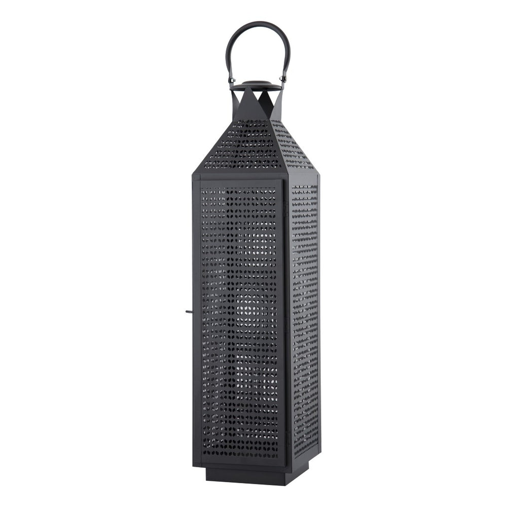 Atlas Joey Lantern - Modern Gothic Candle Holder for Ambient Indoor and Outdoor Décor, 18" Tall Design Large Matte Black AC11403-02