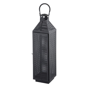 Atlas Joey Lantern - Modern Gothic Candle Holder for Ambient Indoor and Outdoor Décor, 18" Tall Design Large Matte Black AC11403-02