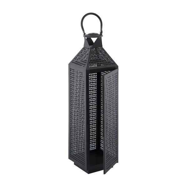 Atlas Joey Lantern - Modern Gothic Candle Holder for Ambient Indoor and Outdoor Décor, 18" Tall Design Large Matte Black AC11403-02