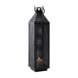 Atlas Joey Lantern - Modern Gothic Candle Holder for Ambient Indoor and Outdoor Décor, 18" Tall Design Large Matte Black AC11403-02