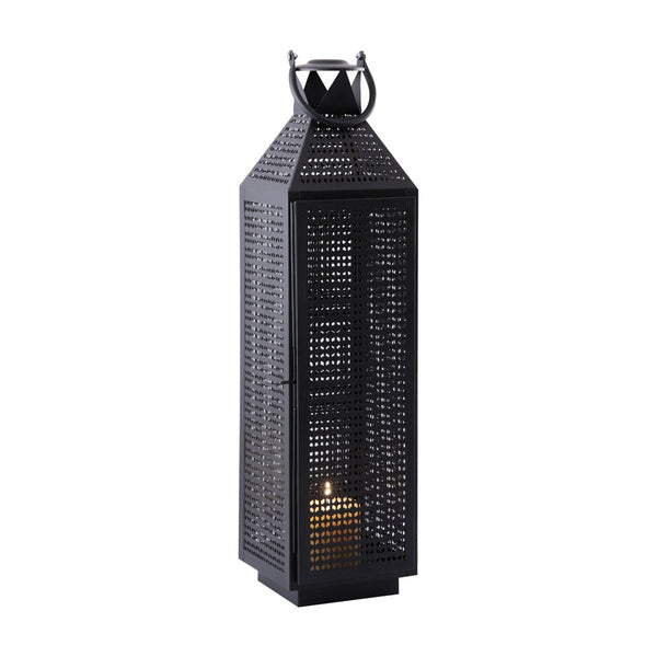 Atlas Joey Lantern - Modern Gothic Candle Holder for Ambient Indoor and Outdoor Décor, 18" Tall Design Large Matte Black AC11403-02