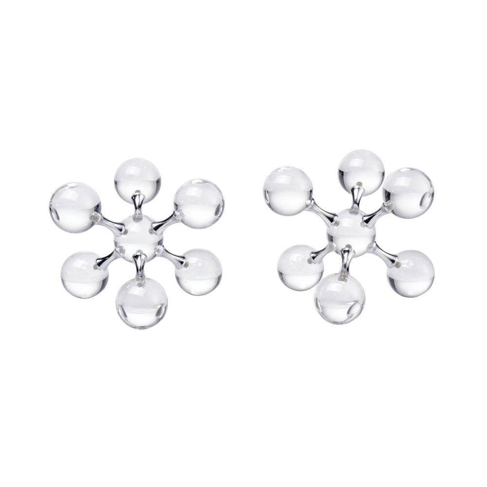 Atlas Jumble Bookend Set of 2 - Modern-Retro Geometric Crystal & Chrome Accents for Stylish Support AC11407-01S