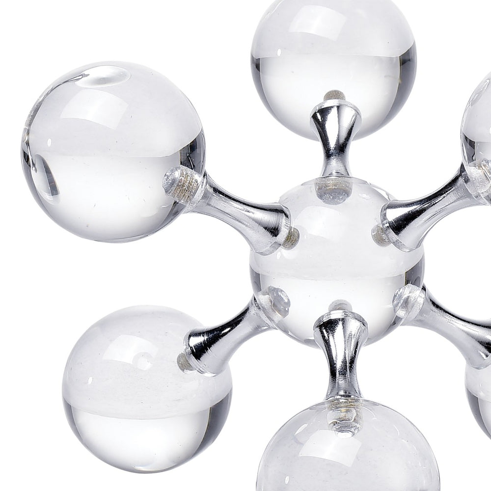 Atlas Jumble Bookend Set of 2 - Modern-Retro Geometric Crystal & Chrome Accents for Stylish Support AC11407-01S