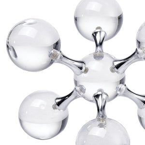 Atlas Jumble Bookend Set of 2 - Modern-Retro Geometric Crystal & Chrome Accents for Stylish Support AC11407-01S