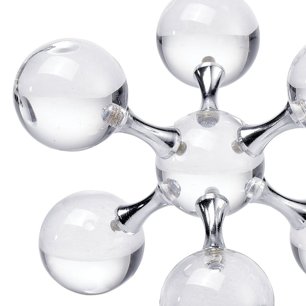 Atlas Jumble Bookend Set of 2 - Modern-Retro Geometric Crystal & Chrome Accents for Stylish Support AC11407-01S