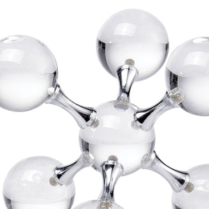 Atlas Jumble Bookend Set of 2 - Modern-Retro Geometric Crystal & Chrome Accents for Stylish Support AC11407-01S