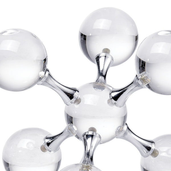 Atlas Jumble Bookend Set of 2 - Modern-Retro Geometric Crystal & Chrome Accents for Stylish Support AC11407-01S