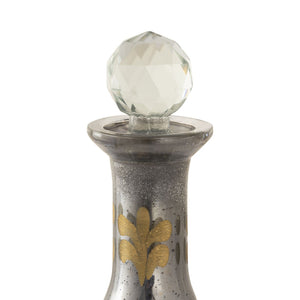 Atlas Kemal Bottle Set of 3 Vintage-Inspired Smoked Glass Decanters with Hand-Painted Gold Filigree Design AC11411-01S