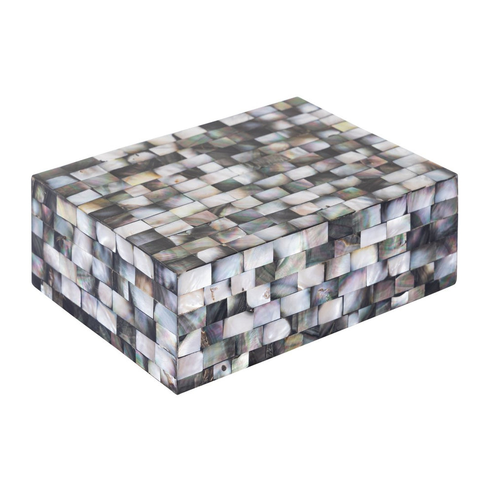 Atlas Keshi Storage Box Set - Elegant Mother of Pearl Organizers for Jewelry & Décor - 2 Rectangular Boxes AC11412-01S