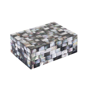 Atlas Keshi Storage Box Set - Elegant Mother of Pearl Organizers for Jewelry & Décor - 2 Rectangular Boxes AC11412-01S